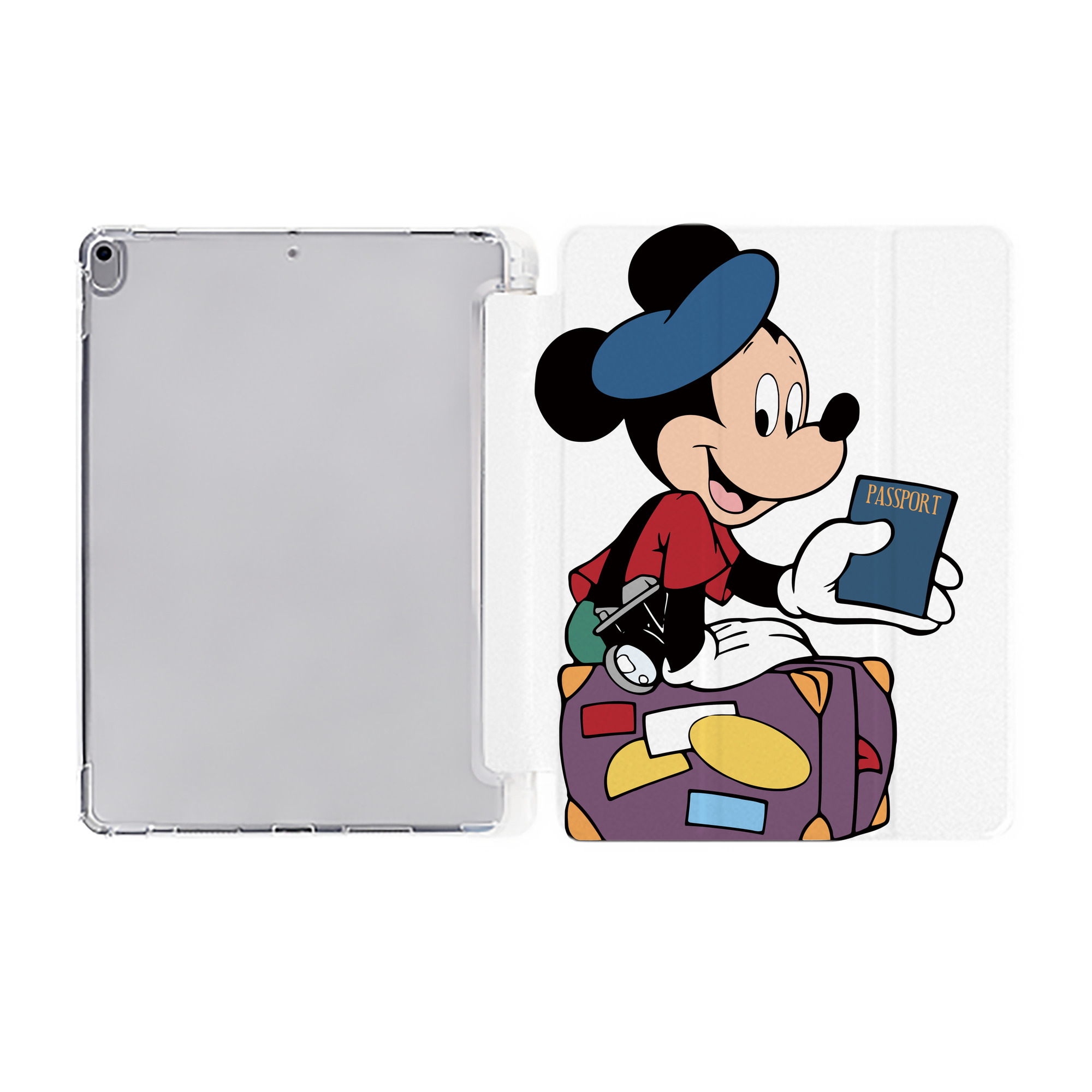 （画像用） ミッキーマウス Mickey Mouse IPad ケース ペン収納付き 三つ折りスタンド PUレザー×シリコン 対応機種9.5/10.5/10.9インチ